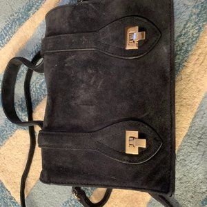 Urban Outfitters Crossbody Navy Crushed Velvet Purse